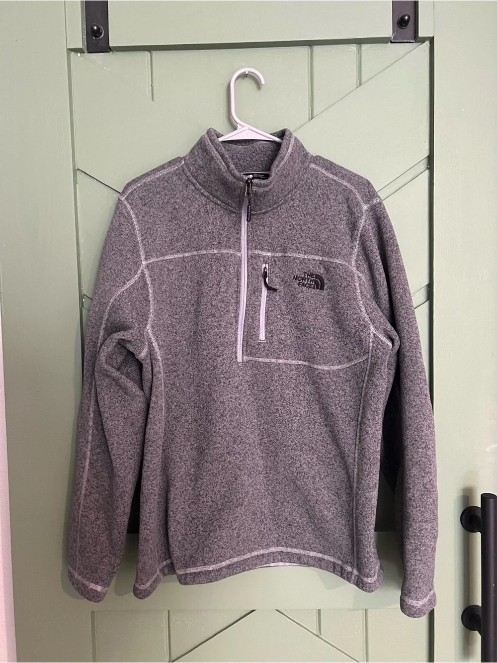 The North Face Men's Gray Full-Zip Fleece Pullover